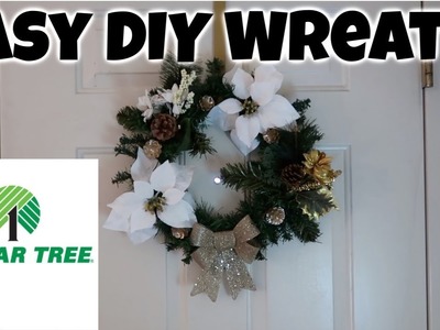 DIY Wreath At DOLLAR TREE. Easy Christmas DIY. Christmas Home Decor