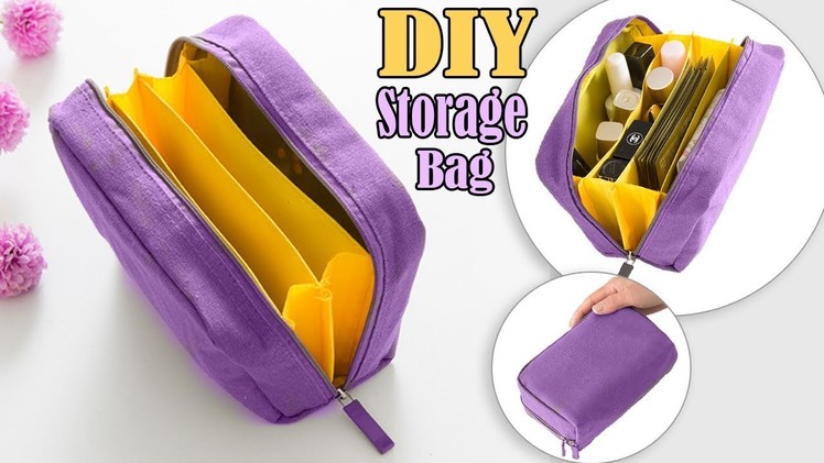 FANTASTIC DIY ZIPPER PURSE BAG. Cosmetics Travel Bag Tutorial in 20 Min