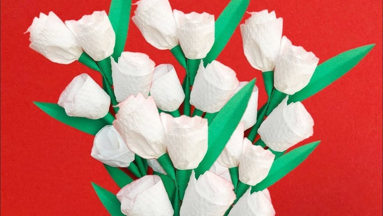 How to make a tissue paper flowers, paper flowers | easy making paper #flower | kagojer ful