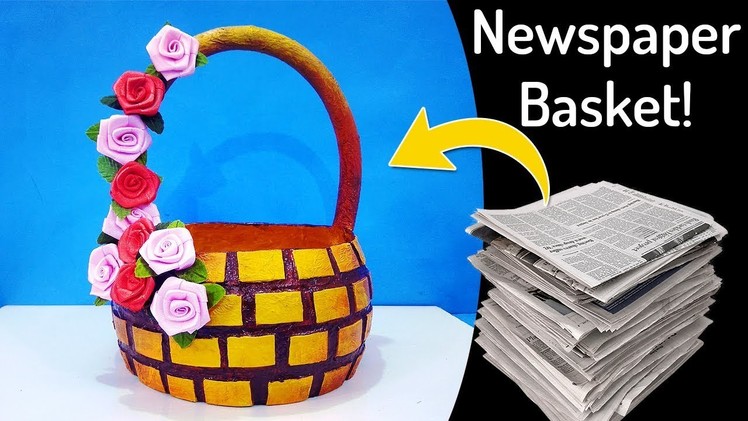 How to Make Newspaper Basket | Best Out Of Waste Newspaper Craft | Newspaper Basket Easy