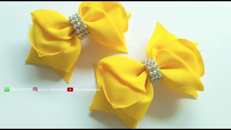 [Laços De Fita] Yellow Grosgrain Ribbon Bow Tutorial ???? DIY by Elysia Handmade