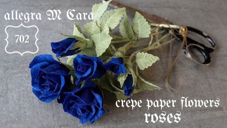 702 DIY Blue Paper Rose. Pro Paper Flowers Craft Tutorial