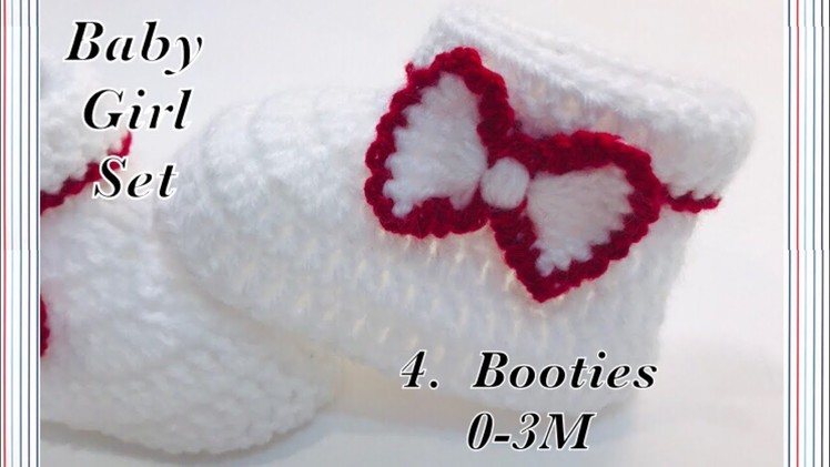 Baby Girl Crochet Layette Set: How to crochet newborn baby booties | shoes by Crochet for Baby #170