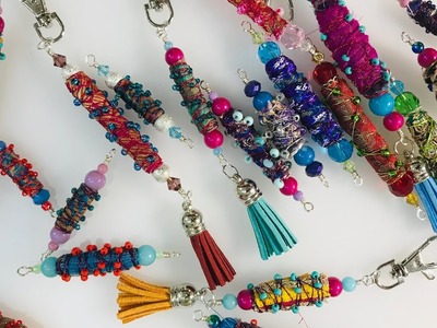 Boho Beads From Sari Scraps Tutorial #ninaribena #bohobeads #lovemeblue