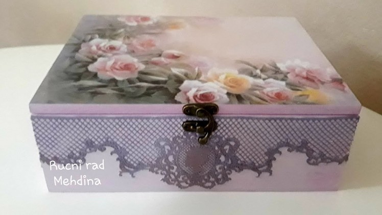 Decoupage box with ornaments - Caja de decoupage con adornos - Dekupaz kutija sa ornamentima DIY