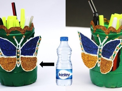 DIY butterfly pen holder || waste plastic bottle craft idea || new craft idea