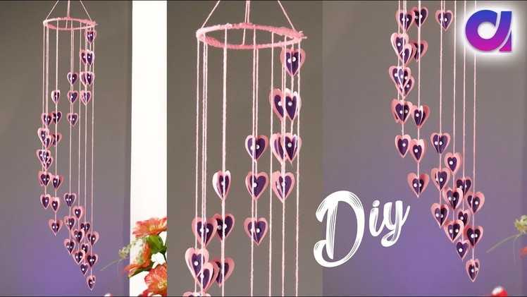 DIY Ceiling hanging from paper and wool  | Paper crafts | room decor 2019  | Artkala