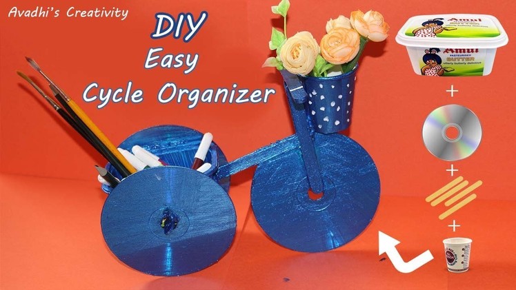DIY Cycle Organizer Using Old CDs - Recycling Crafts - Waste Material craft