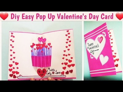 DIY Easy Valentine's Day Card Making Idea| Handmade 3D Pop Up #Valentinesdaycard Tutorial #popupcard
