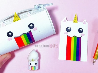 DIY Miniature Unicorn Rainbow School Supplies! BACK TO SCHOOL!