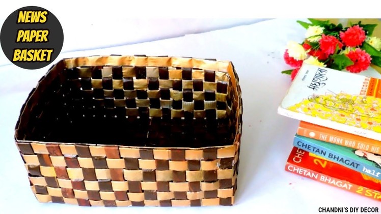 DIY Newspaper Basket || How to Make a Basket or Organizer From Newspaper || Newspaper Craft Ideas ||