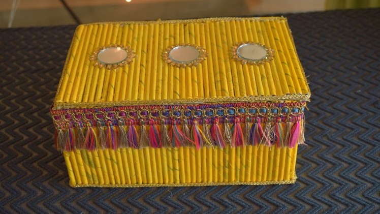 DIY Newspaper jewellery box | easy newspaper craft ideas| parul pawar