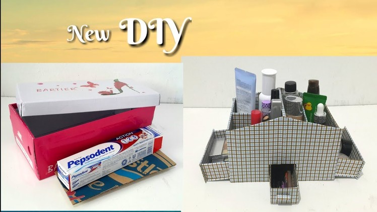 DIY Shoe Box - Organizer From Recycled Shoe Box And Cardboard