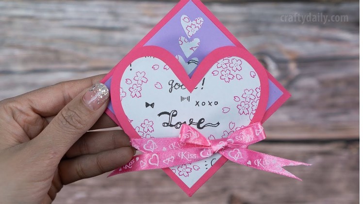 DIY VALENTINE CARD | How to make a valentine card for Valentine's Day.