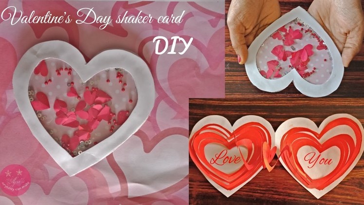 EASY HEART SHAPED SHAKER CARD FOR VALENTINE'S DAY 2019 | BIRTHDAY CARD | DIY GREETING CARD