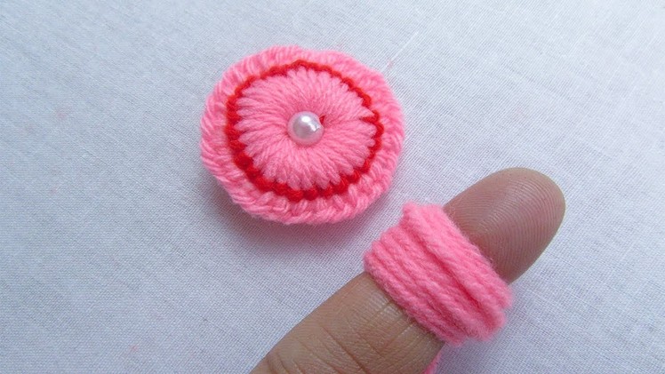 Hand Embroidery Amazing Trick, Easy Flower Embroidery Trick, Woolen Flower