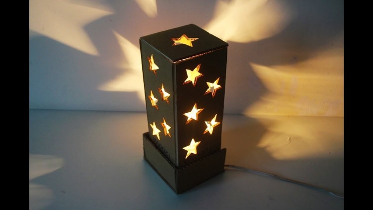 How To Make A Starry Cardboard Lampshade  | Cardboard Craft Idea  | DIY Home Tutorial
