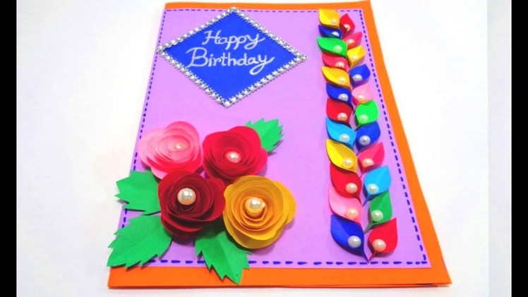 How to Make Beautiful Handmade Birthday card - DIY Greeting Card for Birthday - Birthday card idea