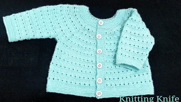 Knit Full Baby Set Step by Step for 3-9 months, Part 3 Cardigan. Hindi.English Subtitles