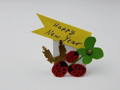 Miniature decoration Happy New Year DIY Miniatur Dekoration Neues Jahr