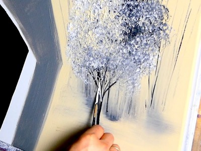 "Natural Tone" - acrylic abstract tree painting by Dranitsin