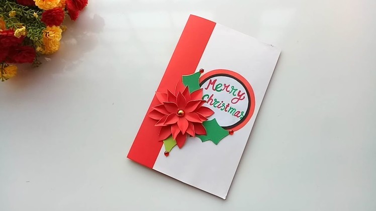 Beautiful Handmade Christmas card idea. DIY Greetings Cards for Christmas.