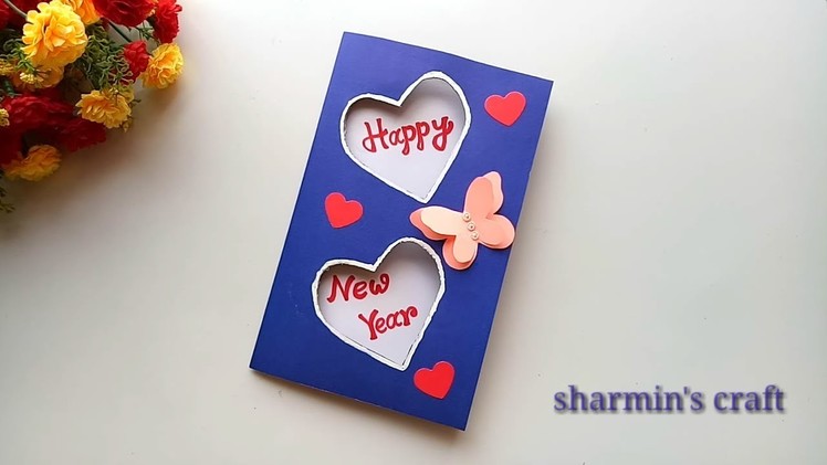 Beautiful Handmade happy new year 2019 card idea.DIY greeting card idea