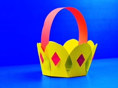 DIY Craft Paper : Flower Bucket with Origami Paper  | HOW TO MAKE PAPER FLOWER BUCKET