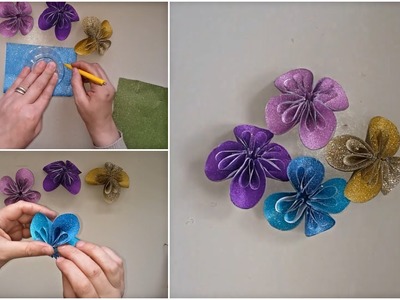 DIY Glitter Foam Sheet Cute Flowers (Very Easy)
