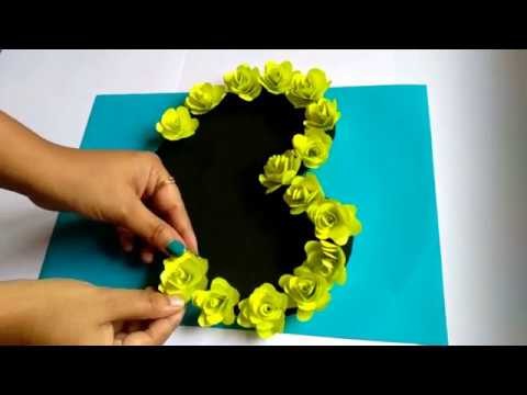 DIY Heart Greeting Card with flowers | Easy Handmade Card Tutorial