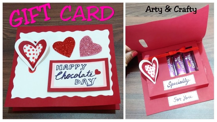 DIY Valentine Day Chocolate Card. Gift Card Idea.How to Make Greeting Card for Chocolate Day
