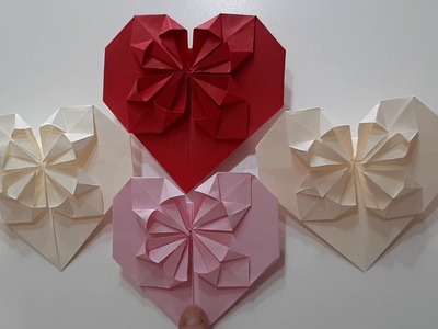 Paper Heart Flower - DIY -  Flor de Coração em Papel Origami (All Paper Art)