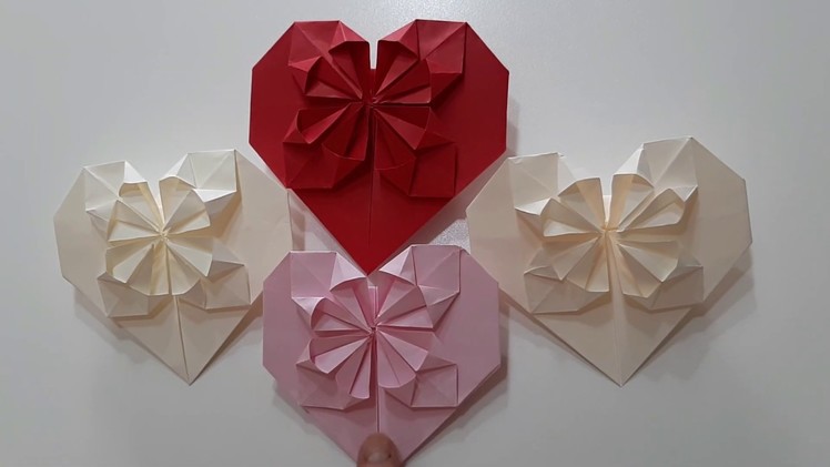 Paper Heart Flower - DIY -  Flor de Coração em Papel Origami (All Paper Art)