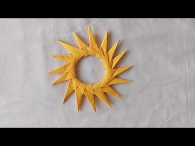 Sun making craft for kids. Sun making using origami paper.  Pongal craft for kids.