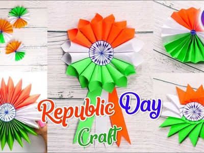 Tricolour Paper flower, Badge, Braceletes & earring craft ideas | Republic Day Craft | Artkala