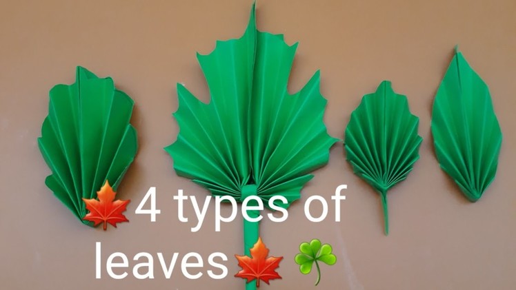 4 Different types of origami leaves l DIY : Paper leaves pattern