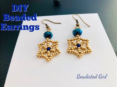 Cute Star ⭐️ Earrings. DIY beaded earrings
