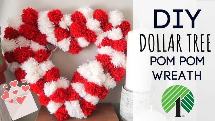 DIY Dollar Tree Pom Pom Wreath | Perfect for Valentines Day! ♥️