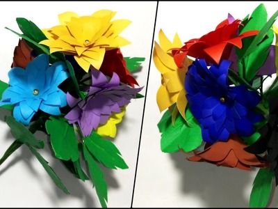 DIY Flower Bouquet - Beautiful Multi-Color Paper Flower Bouquet - Paper Flower Crafts
