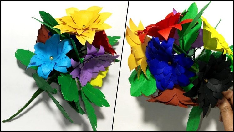 DIY Flower Bouquet - Beautiful Multi-Color Paper Flower Bouquet - Paper Flower Crafts