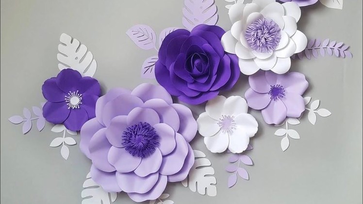 DIY Paper Flower Step by Step | DiY Room Decor Wall Art | Giant Paper Flowers Back Drop 2018