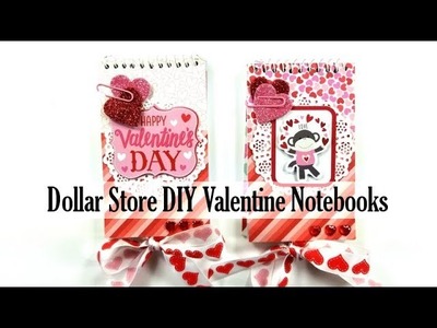 Dollar Store DIY Valentine Notebooks Polly's Paper Studio Tutorial Holiday Do it Yourself Process