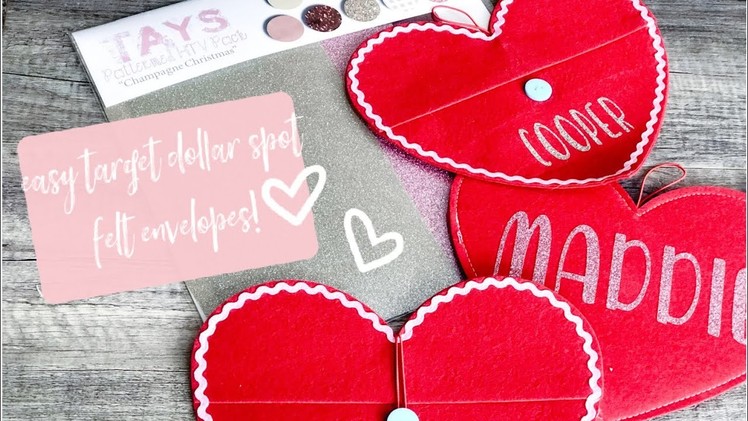 Easy and Inexpensive SEMI-DIY Valentines Day EASY Personalized Felt Heart Envelopes!