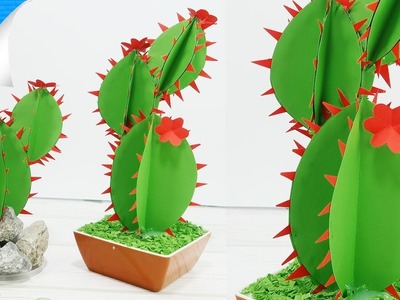 Easy DIY Paper Cactus for Room Decor | Paper Crafts | Handy Crafts