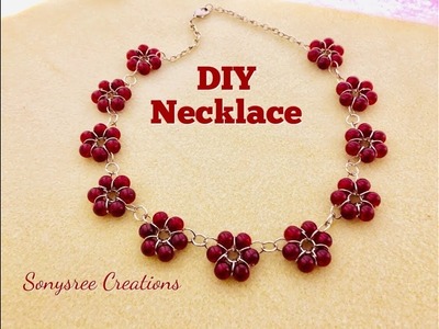 Easy to make Beaded Necklace ????DIY beaded necklace