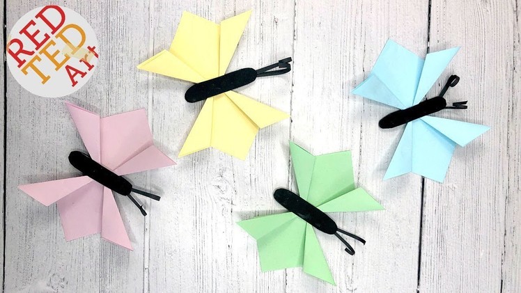 Folded Paper Butterfly Craft - Step By Step Paper Butterfly Wall - 3d