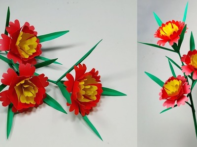 Homemade Ideas: Decoration Paper Stick Flower| DIY Stick Flower with Paper| Jarine's Crafty Creation