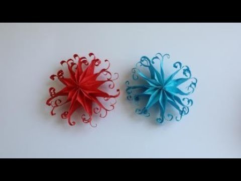 How to make 3D Paper Snowflakes Origami | DIY paper crafts | Easy Origami step by step Tutorial