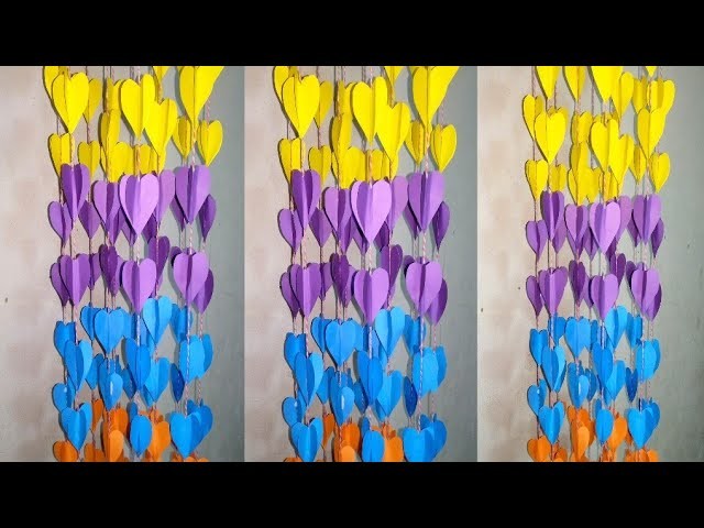 How To Make Easy  Wall Hanging With Color Paper | Paper Craft Idea | SS Idea Crafts