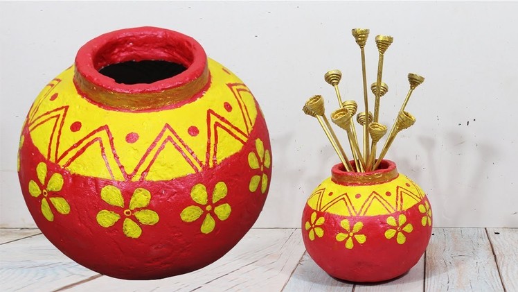 How to make flower vase with plaster of paris | Flower vase diy | DBB